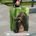 1-Piece Cute Monkey Forest Green Animal Nature Funny  Suitcase Luggage Cover, Stretch Protective Sleeve