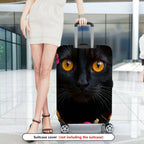 1-Piece Cat Flower Autumn Colorful Artistic Cute  Suitcase Luggage Cover, Stretch Protective Sleeve