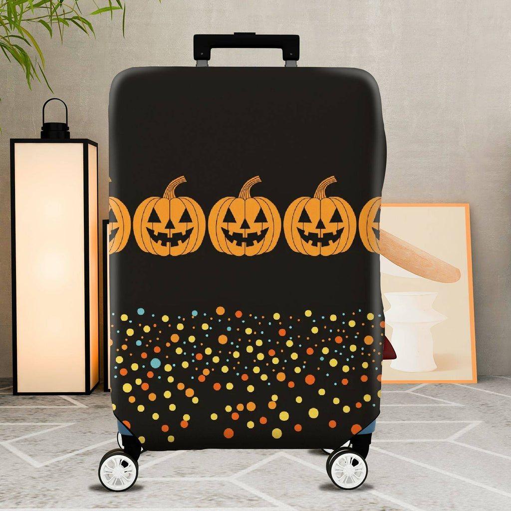 1-Piece Halloween Pumpkin Spooky Festive Party Holiday  Suitcase Luggage Cover, Stretch Protective Sleeve