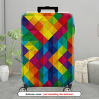 1-Piece Colorful Geometric Diamond Pattern Luggage  Suitcase Luggage Cover, Stretch Protective Sleeve