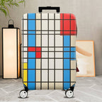 1-Piece Geometric Colorful Retro Modern Artistic Chic  Suitcase Luggage Cover, Stretch Protective Sleeve