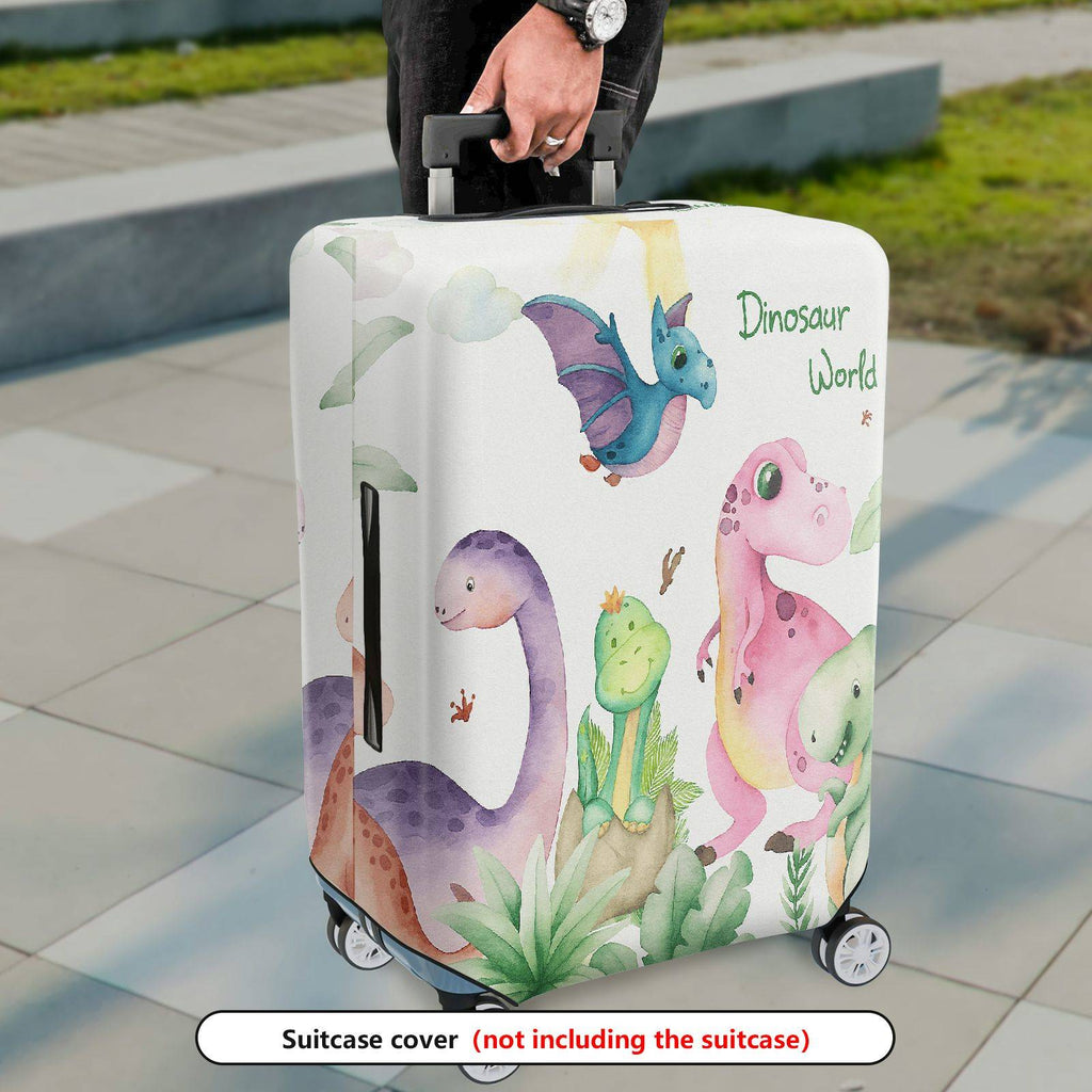 1-Piece Colorful Dinosaur Plant Animal Cute  Suitcase Luggage Cover, Stretch Protective Sleeve