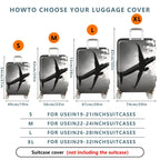 1-Piece Airplane Travel Clouds Sky Black and White  Suitcase Luggage Cover, Stretch Protective Sleeve