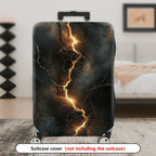 1-Piece Abstract Lightning Crack Pattern Dark Marble Modern Stylish Unique  Suitcase Luggage Cover, Stretch Protective Sleeve