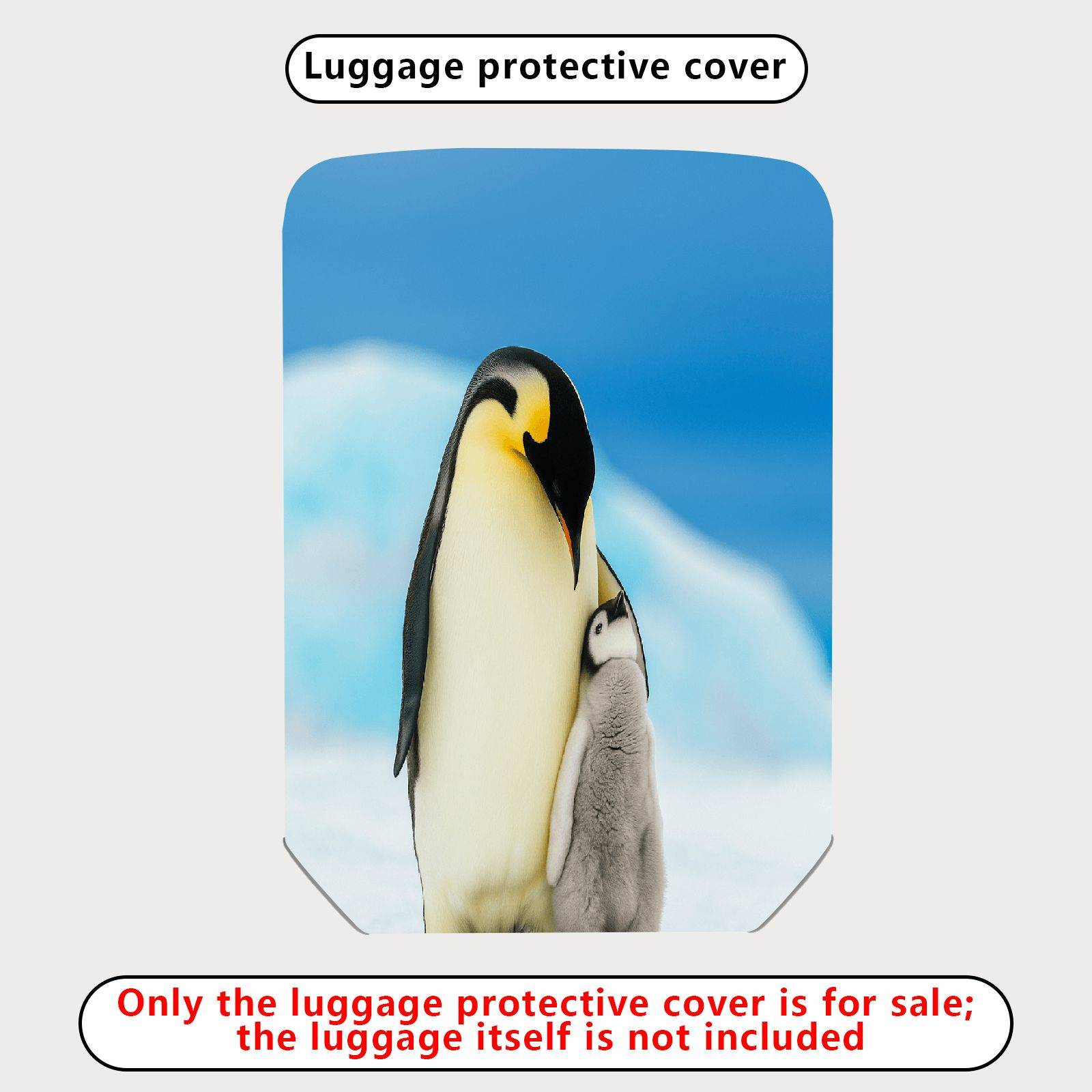 1-Piece Penguin Family Arctic Nature Wildlife Cute Travel  Suitcase Luggage Cover, Stretch Protective Sleeve