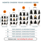 1-Piece Christmas Tree Star Holiday Festive Luggage  Suitcase Luggage Cover, Stretch Protective Sleeve