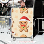 1-Piece Gingerbread Santa Hat Christmas  Holiday Festive  Suitcase Luggage Cover, Stretch Protective Sleeve