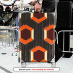 1-Piece Geometric Pattern Orange Brown Hexagon Retro Vintage  Suitcase Luggage Cover, Stretch Protective Sleeve