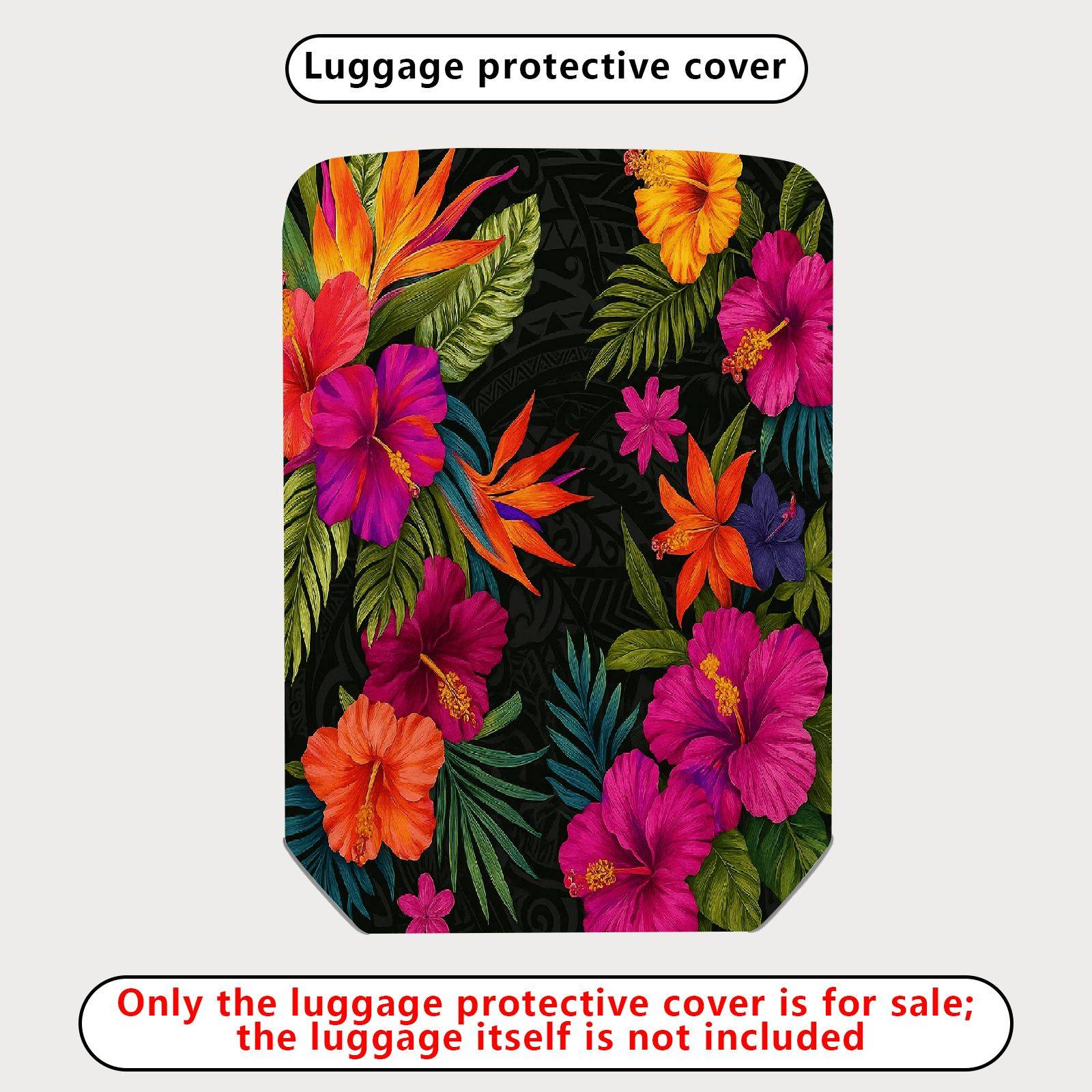 1-Piece A tropical floral jacket for jungle natural plants theme, suitable for business, travel,  Suitcase Luggage Cover, Stretch Protective Sleeve