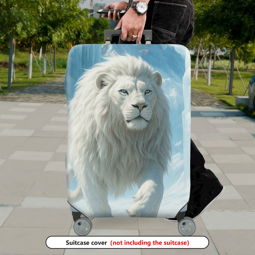 1-Piece White Lion Cloud Sky Animal Fantasy Artistic  Suitcase Luggage Cover, Stretch Protective Sleeve