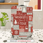 1-Piece Christmas Holiday Winter Snowflake Tree Reindeer  Suitcase Luggage Cover, Stretch Protective Sleeve