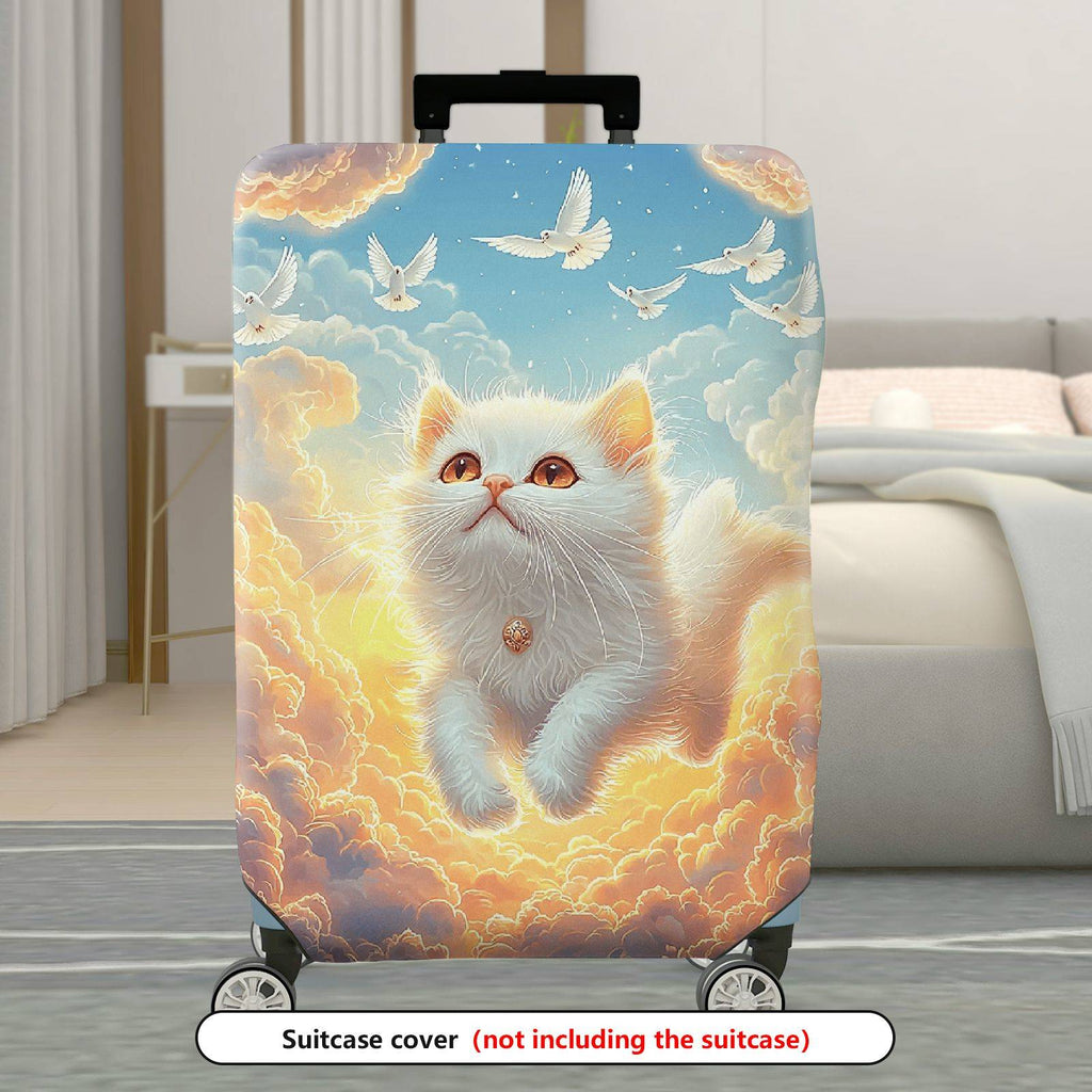 1-Piece Cute Cat Cloud Sky Dove Fantasy  Suitcase Luggage Cover, Stretch Protective Sleeve