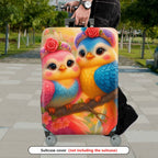 1-Piece Colorful Bird Floral Nature Artistic Cute  Suitcase Luggage Cover, Stretch Protective Sleeve