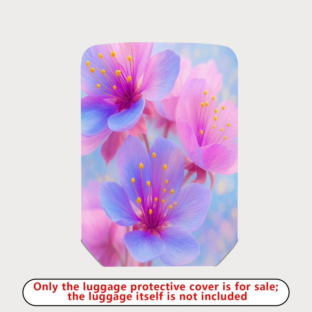 1-Piece Cherry Blossom Floral Pink Purple Yellow  Suitcase Luggage Cover, Stretch Protective Sleeve