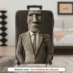 1-Piece Abstract Sculpture Suit Moai Art Stone  Suitcase Luggage Cover, Stretch Protective Sleeve