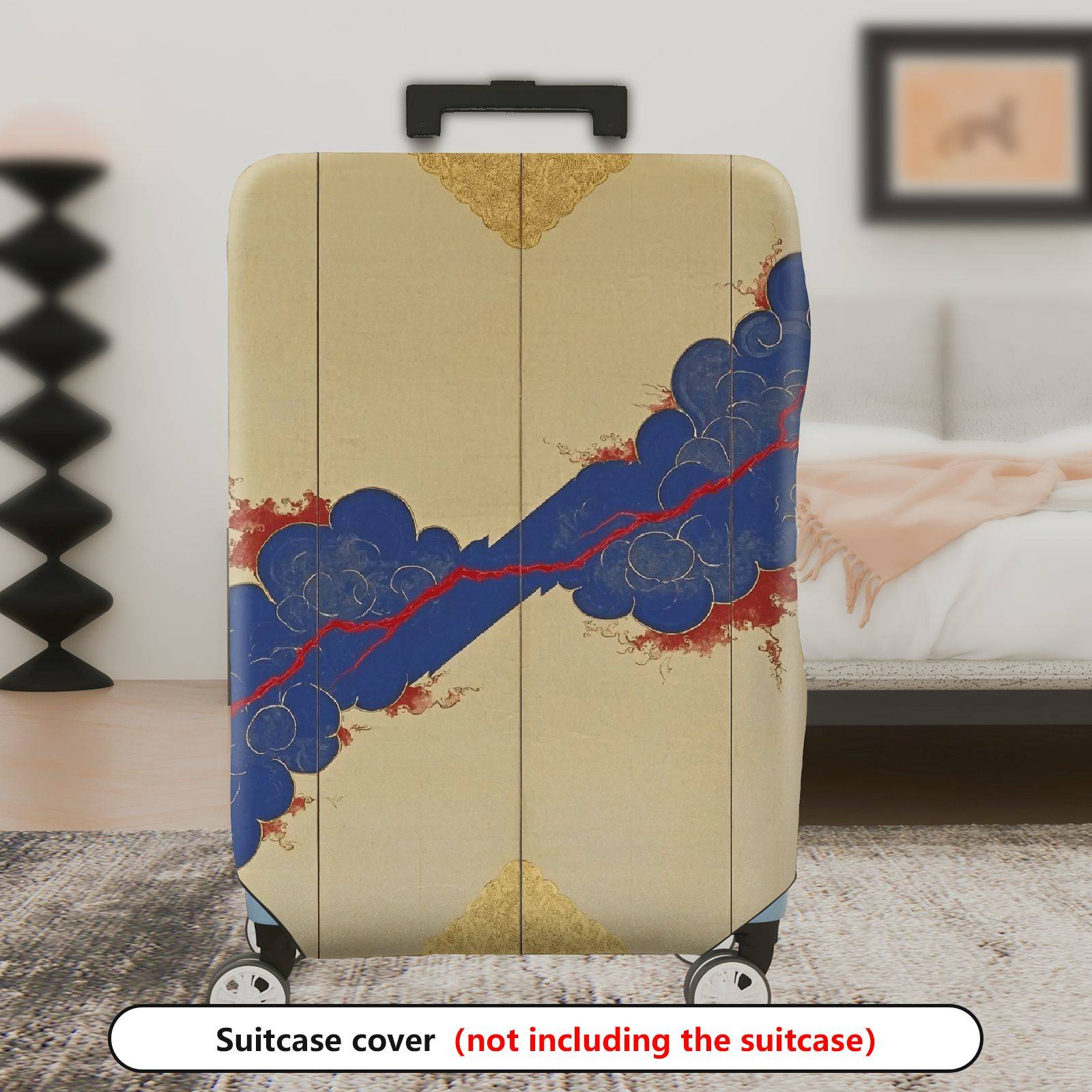 1-Piece Abstract Traditional Vintage Elegant Artistic Cloud  Suitcase Luggage Cover, Stretch Protective Sleeve