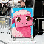 1-Piece Cute  Pink Sheep Fun Whimsical Playful  Suitcase Luggage Cover, Stretch Protective Sleeve