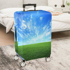 1-Piece Blue Sky Green Field Nature Scenic Landscape  Suitcase Luggage Cover, Stretch Protective Sleeve