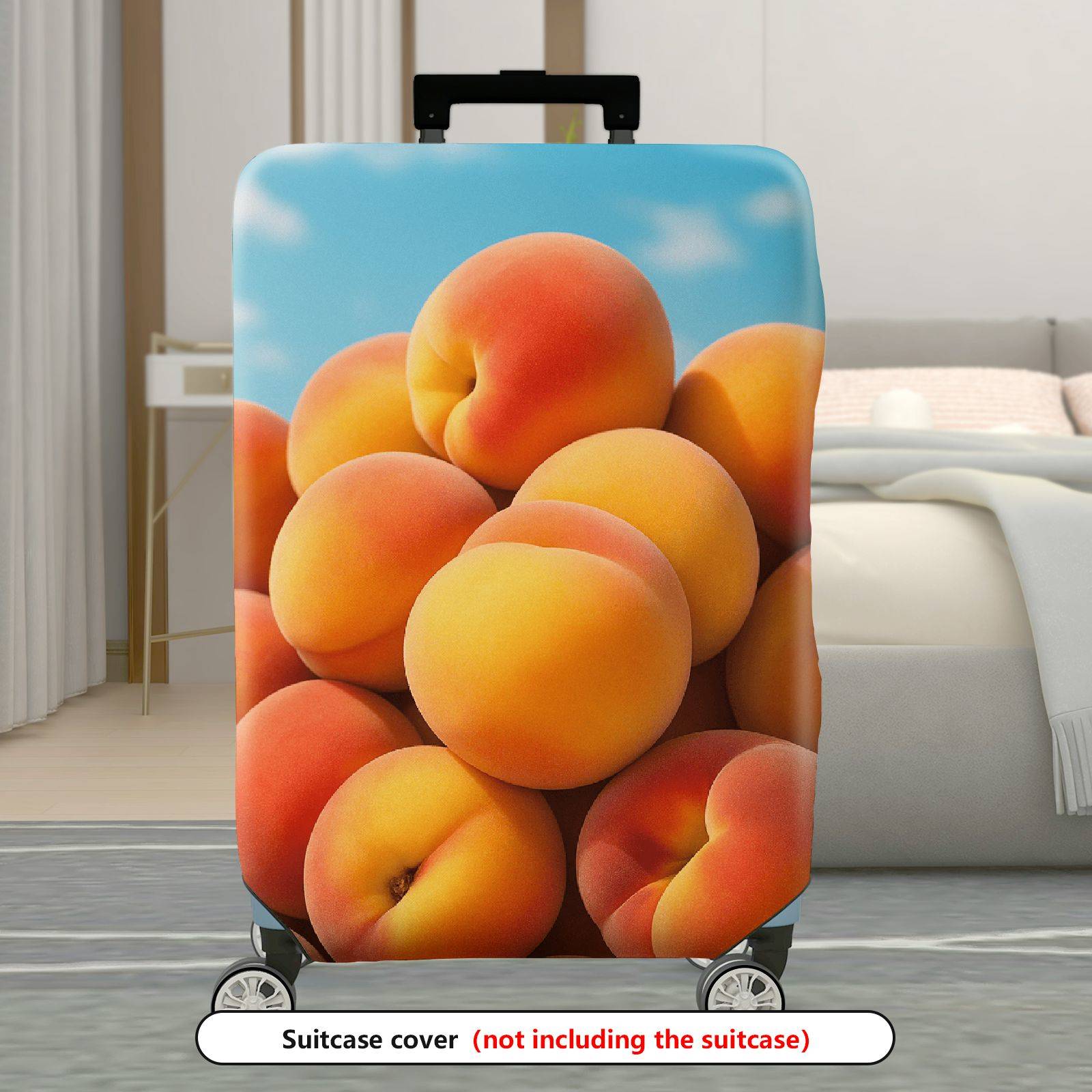 1-Piece Peach Fruit Cute Journey Fashion Travel  Suitcase Luggage Cover, Stretch Protective Sleeve