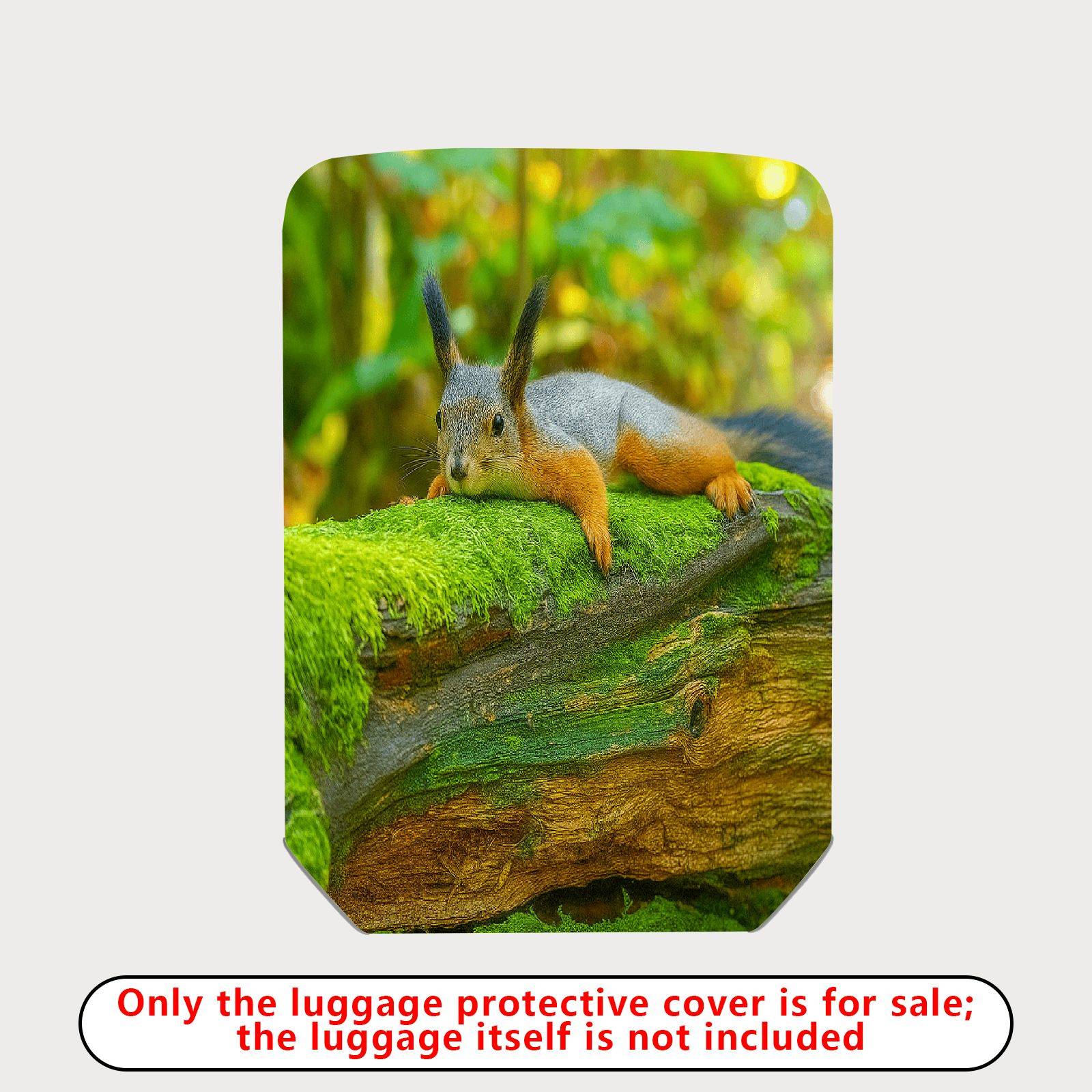 1-Piece Cute Relaxed Squirrel Forest Nature Wildlife  Suitcase Luggage Cover, Stretch Protective Sleeve