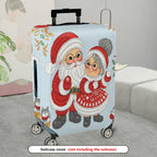 1-Piece Santa Claus Reindeer Snowflakes Holiday Christmas  Suitcase Luggage Cover, Stretch Protective Sleeve