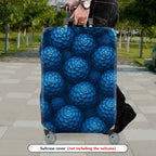 1-Piece Blue Floral Pattern Travel Holiday Spring Stylish  Suitcase Luggage Cover, Stretch Protective Sleeve