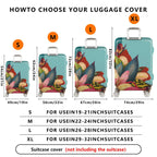 1-Piece Floral Leaf Nature Pattern Colorful  Suitcase Luggage Cover, Stretch Protective Sleeve