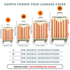 1-Piece Colorful Striped Modern Geometric Vibrant Abstract  Suitcase Luggage Cover, Stretch Protective Sleeve