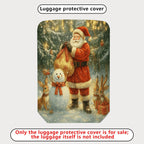 1-Piece Christmas Snowman Santa Reindeer Holiday  Suitcase Luggage Cover, Stretch Protective Sleeve