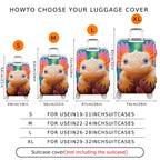 1-Piece Cute Colorful Axolotl Sea Animal Luggage  Suitcase Luggage Cover, Stretch Protective Sleeve