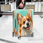 1-Piece Dog Corgi Cute Animal Art Pet  Suitcase Luggage Cover, Stretch Protective Sleeve