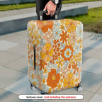 1-Piece Retro Floral Pattern Vibrant Colorful Decorative Travel Essentials  Suitcase Luggage Cover, Stretch Protective Sleeve