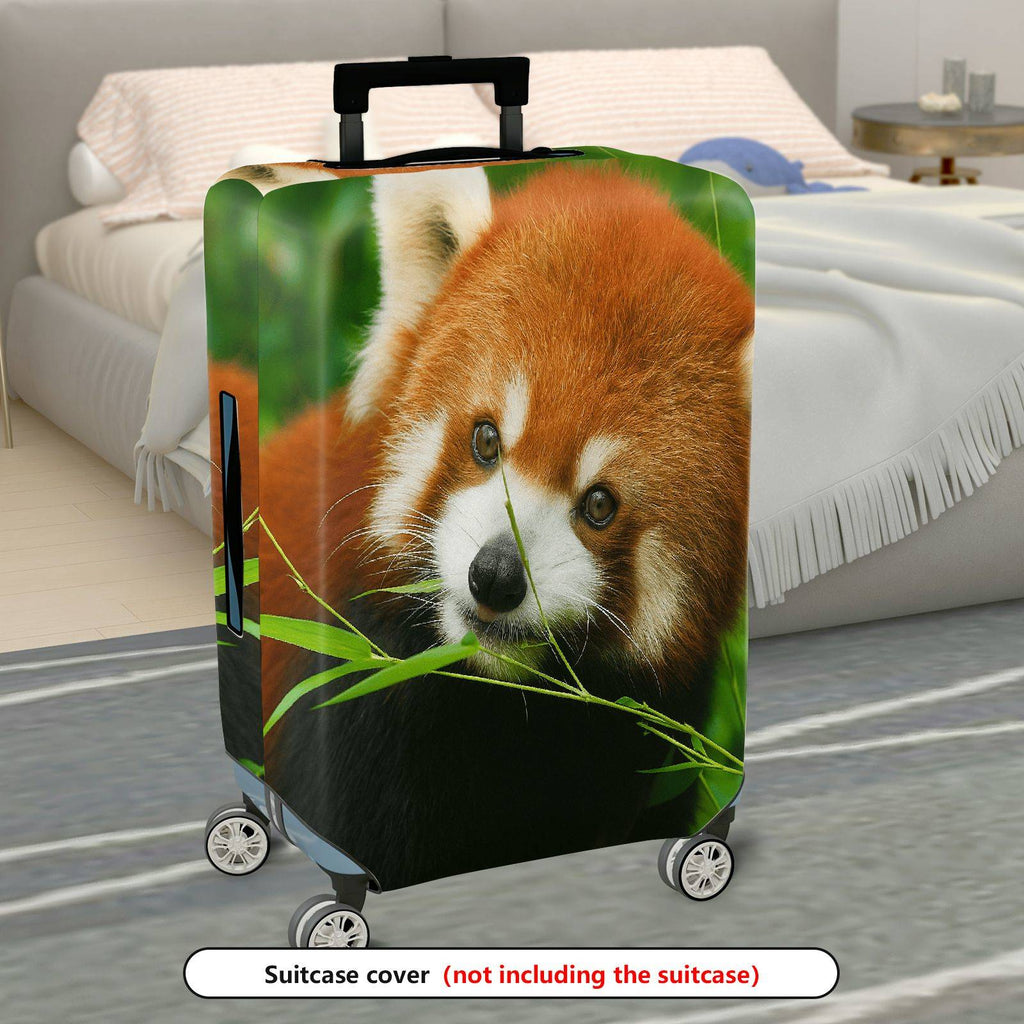 1-Piece Red Panda Nature Animal Wildlife Lush Green Cute  Suitcase Luggage Cover, Stretch Protective Sleeve