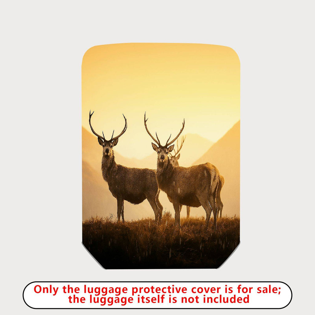 1-Piece Elegant Deer Mountain Nature Landscape Wildlife Sunlight  Suitcase Luggage Cover, Stretch Protective Sleeve