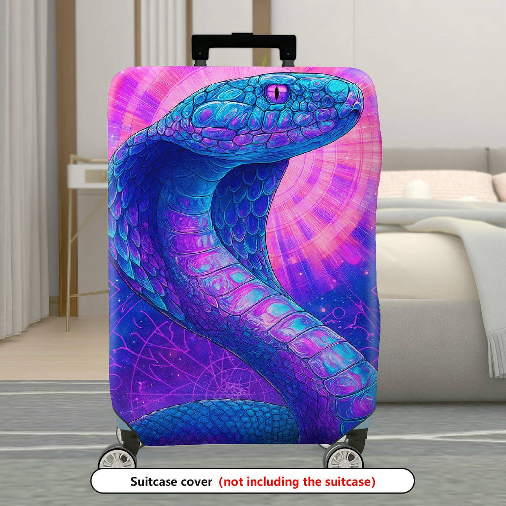 1-Piece Psychedelic Mystic Snake Cosmic Art Radiant Colorful  Suitcase Luggage Cover, Stretch Protective Sleeve