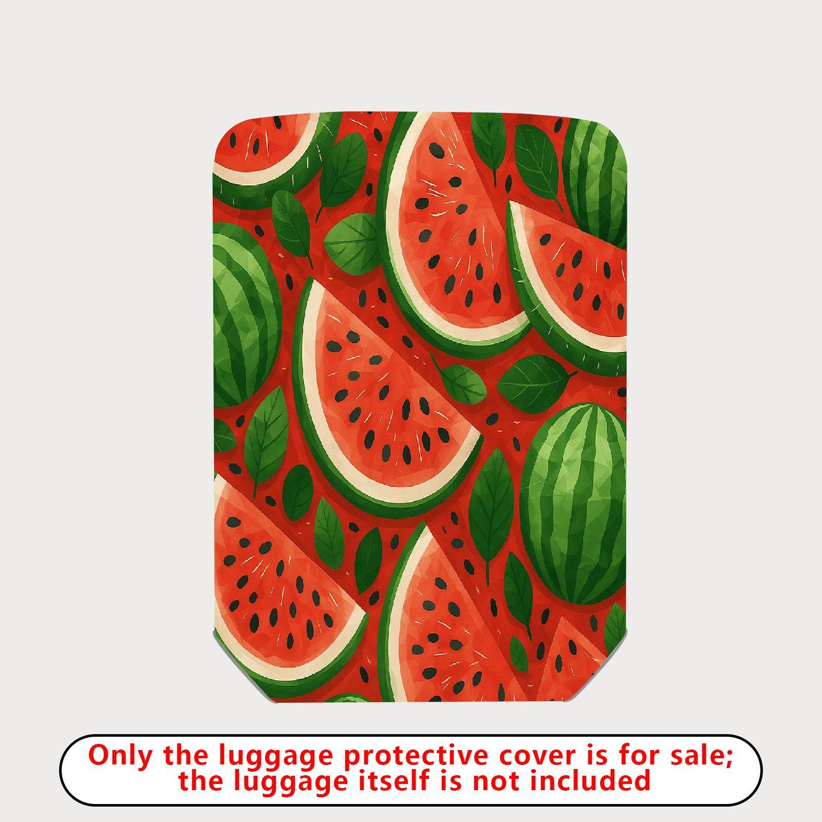 1-Piece Watermelon Fruit Fresh Green Leaf Summer Holiday  Suitcase Luggage Cover, Stretch Protective Sleeve