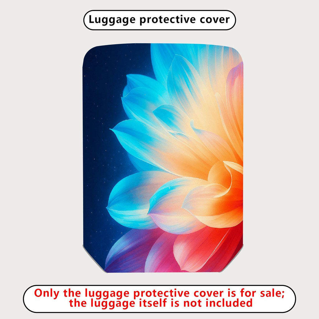 1-Piece Floral Abstract Colorful Gradient Vibrant Artistic  Suitcase Luggage Cover, Stretch Protective Sleeve