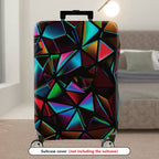 1-Piece Abstract Geometric Vibrant Colorful Prism Modern  Suitcase Luggage Cover, Stretch Protective Sleeve