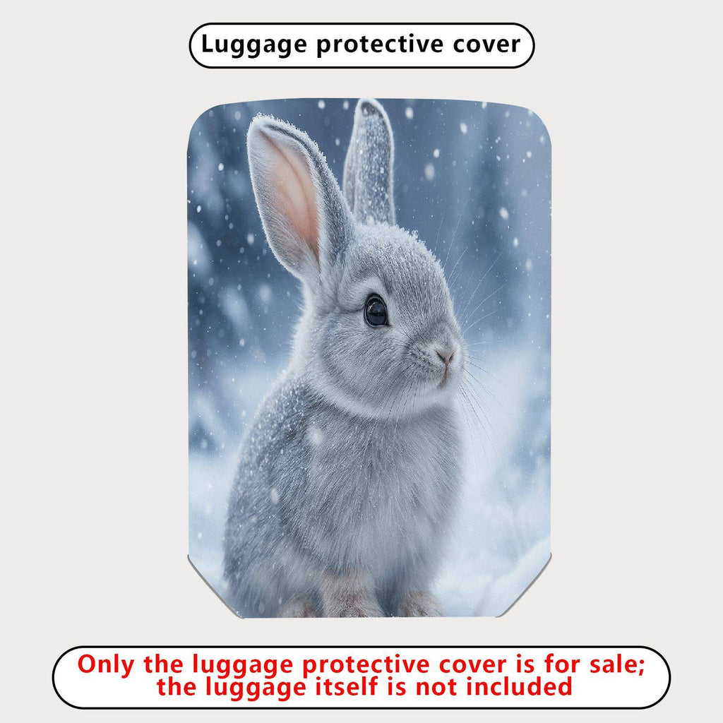 1-Piece Cute Rabbit Snow Winter Nature Animal  Suitcase Luggage Cover, Stretch Protective Sleeve
