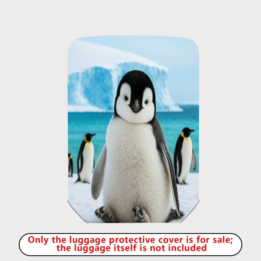 1-Piece Cute Penguin Arctic Ice Snow Wildlife Travel  Suitcase Luggage Cover, Stretch Protective Sleeve