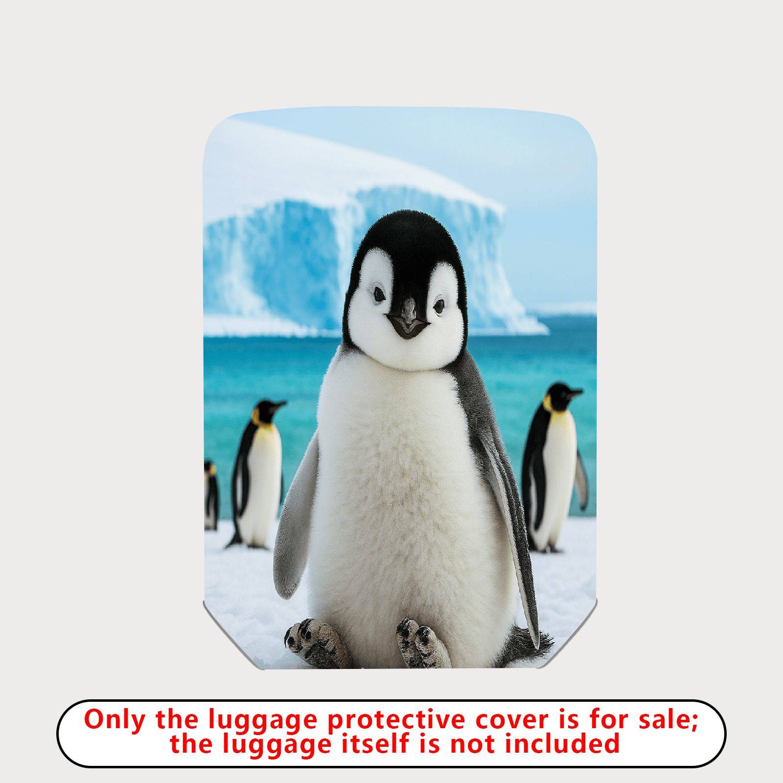 1-Piece Cute Penguin Arctic Ice Snow Wildlife Travel  Suitcase Luggage Cover, Stretch Protective Sleeve