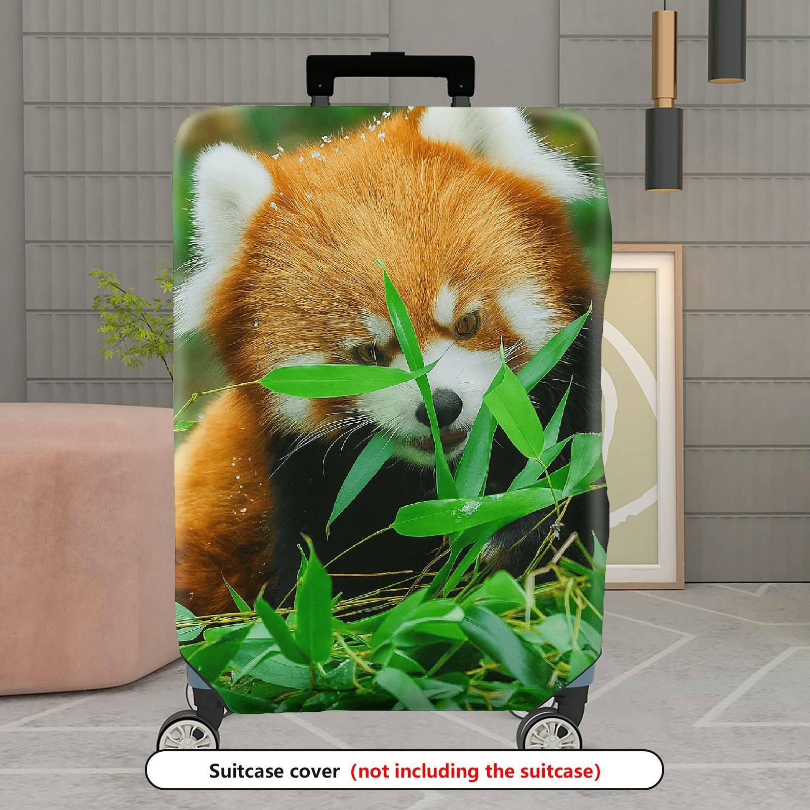 1-Piece Cute Red Panda Bamboo Nature Animal Wildlife  Suitcase Luggage Cover, Stretch Protective Sleeve