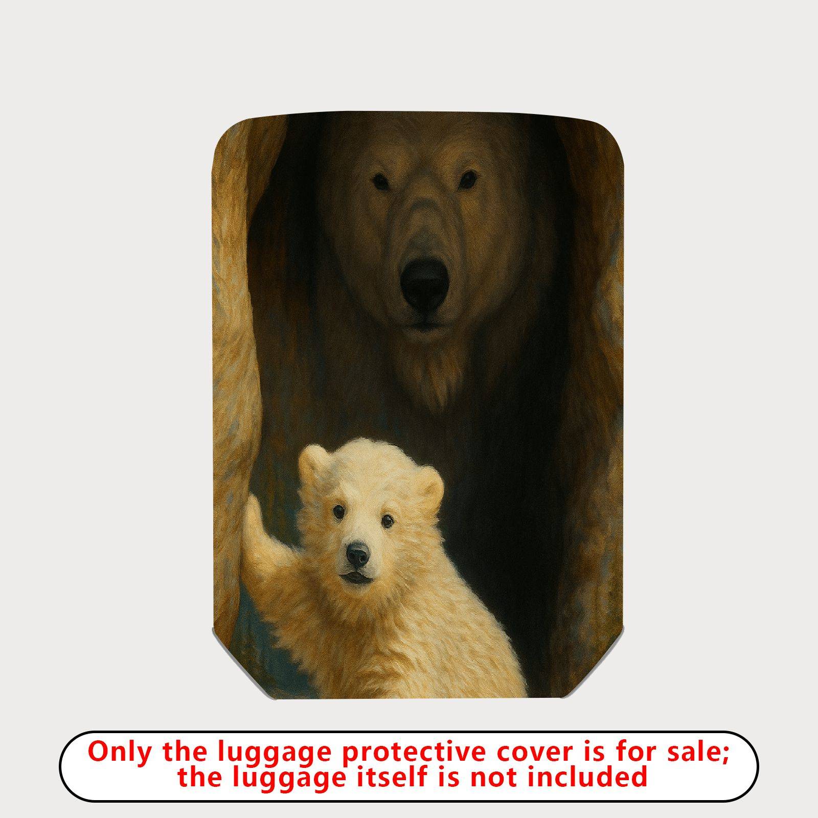 1-Piece Cute Polar Bear Animal Art Cave Painting Travel  Suitcase Luggage Cover, Stretch Protective Sleeve