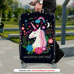 1-Piece Unicorn Floral Star Moon Heart Rainbow  Suitcase Luggage Cover, Stretch Protective Sleeve