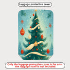 1-Piece Christmas Tree Ornament Snowflake Ribbon Holiday  Suitcase Luggage Cover, Stretch Protective Sleeve