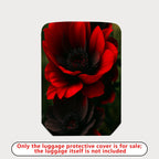 1-Piece Floral Red Black Flower Elegant Bold  Suitcase Luggage Cover, Stretch Protective Sleeve