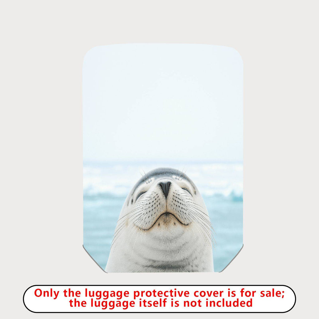 1-Piece Cute Seal Ocean Animal Blue Unique Fun  Suitcase Luggage Cover, Stretch Protective Sleeve