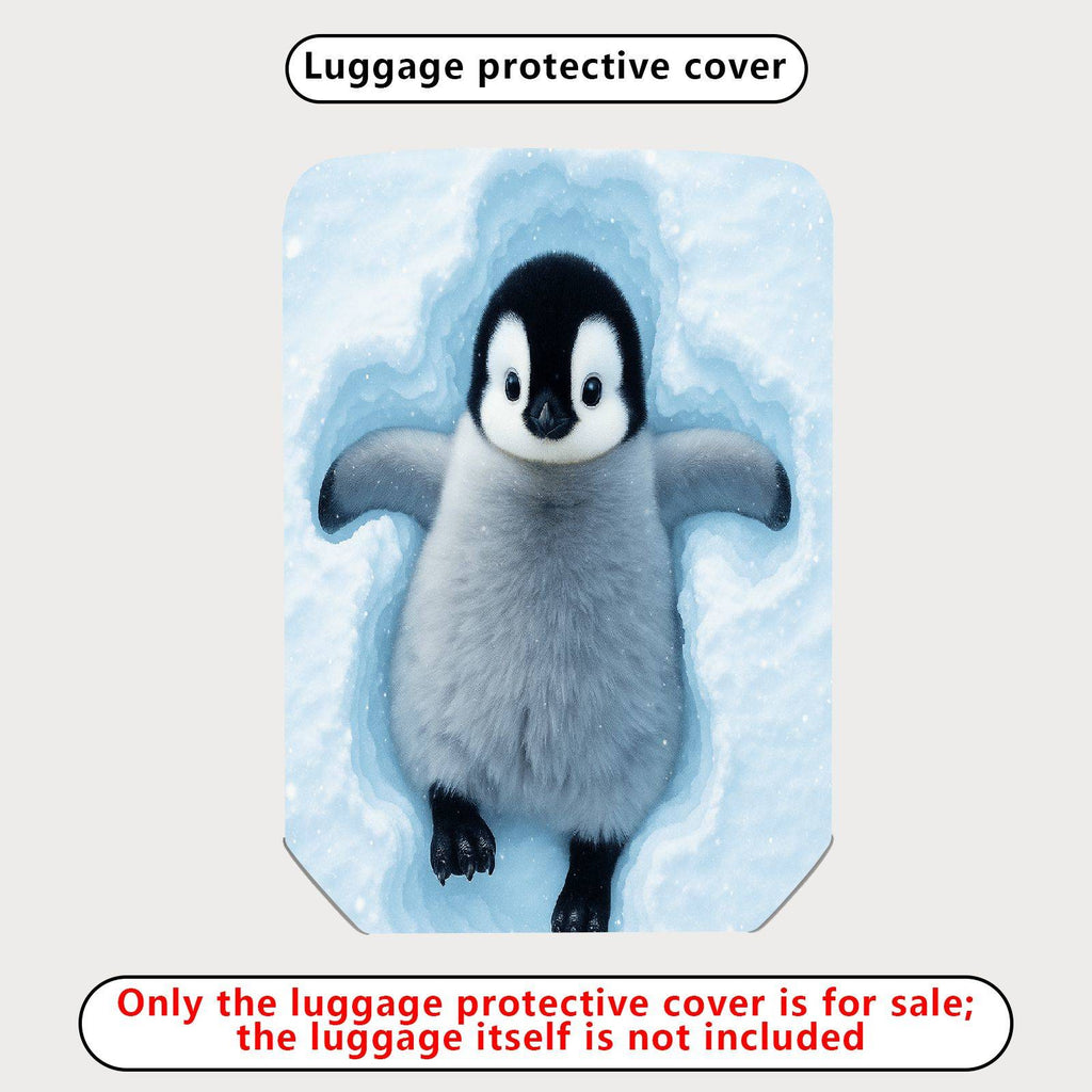 1-Piece Cute Penguin Snow Winter Travel  Suitcase Luggage Cover, Stretch Protective Sleeve