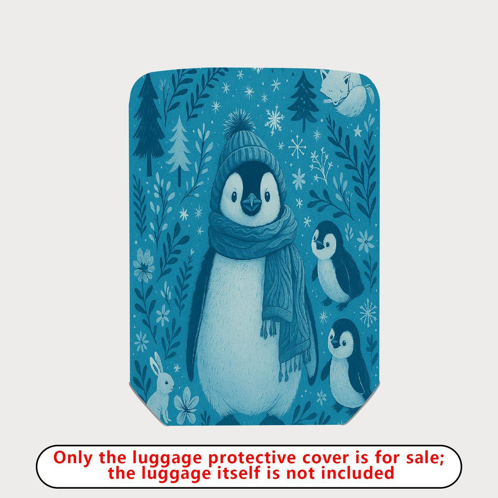 1-Piece Penguin Winter Snowflake Forest Animal Cute  Suitcase Luggage Cover, Stretch Protective Sleeve