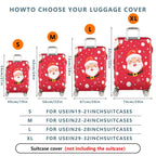 1-Piece Santa Claus Red Snowflakes Holiday Festive Cheer  Suitcase Luggage Cover, Stretch Protective Sleeve